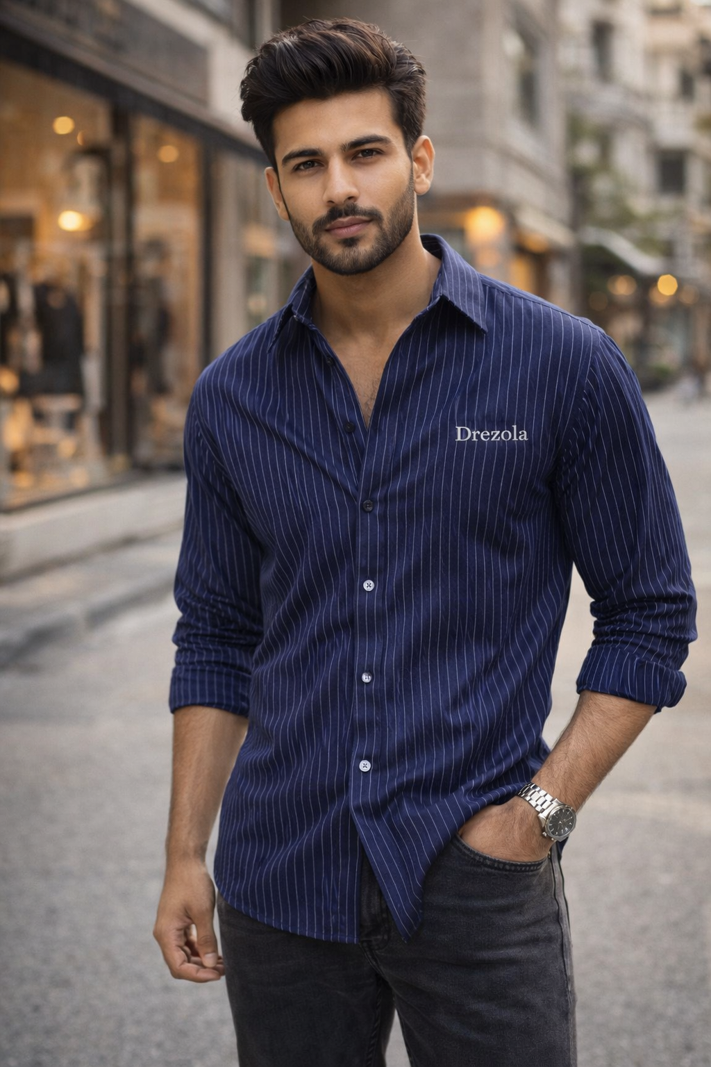 Drezola Best Blue Shirt for Men | Party Wear & Office Wear - Image 2
