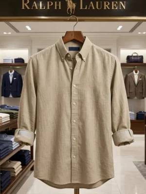 Drezola Ralph Lauren Best Oxford Men’s Premium Beige | Cotton Casual Shirt