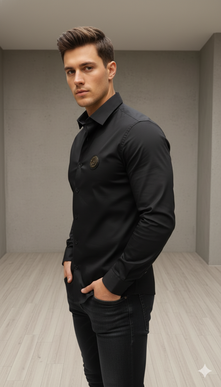 Drezola Balmain Original Premium Black Shirt Designer with Signature Premium Quality Shirt - Image 2