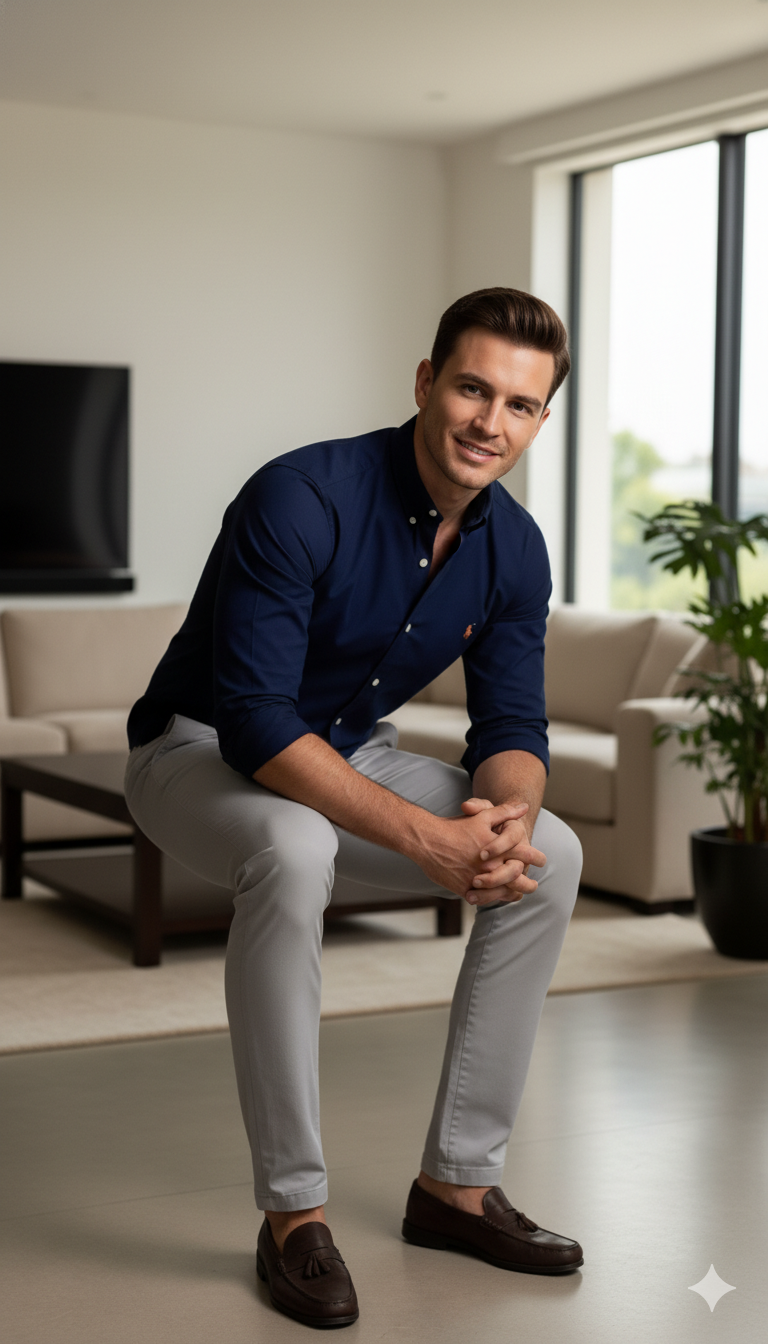 Premium Original Ralph Lauren Blue Shirt - Stylish Shirt for Men - Image 3