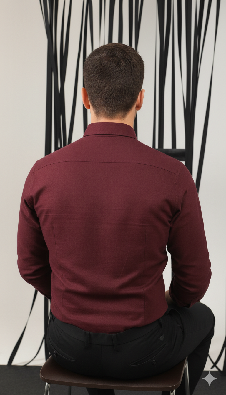 Drezola Best Oxford Premium Wine MaroonMen’s Cotton Casual Shirt - Image 6