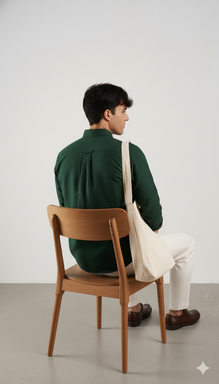 Drezola Best Oxford Premium Slim-Fit Men’s Solid Cotton Shirt - Image 3