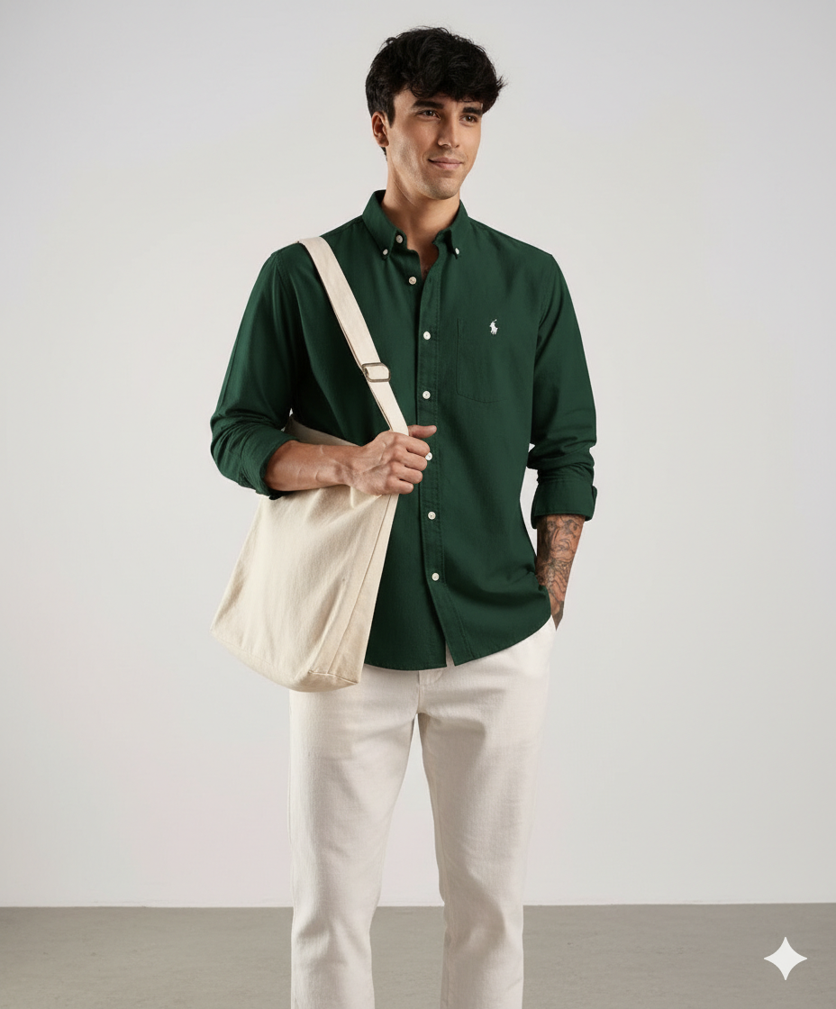 Drezola Best Oxford Premium Slim-Fit Men’s Solid Cotton Shirt - Image 5