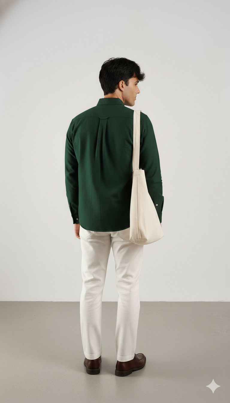 Drezola Best Oxford Premium Slim-Fit Men’s Solid Cotton Shirt - Image 2