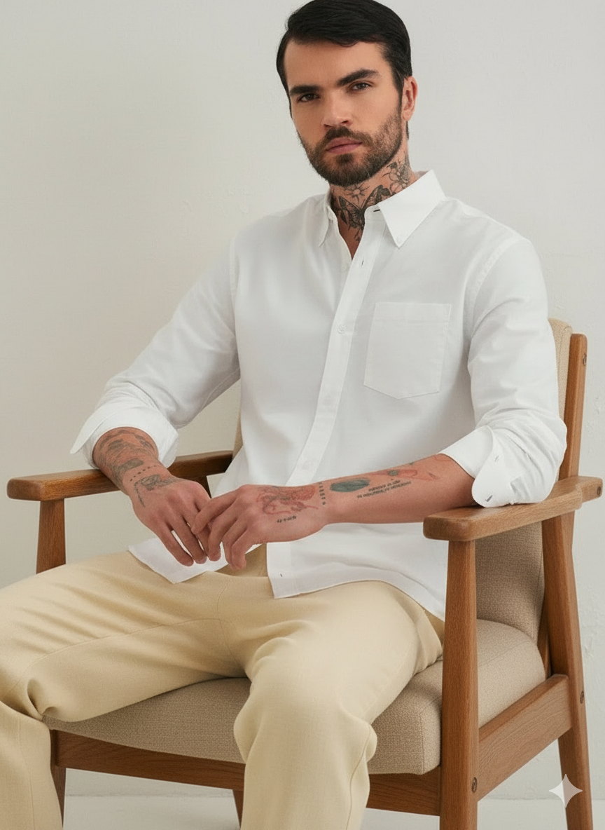 Best Ralph Lauren Premium Linen White Cotton Shirt – Casual Wear - Image 4