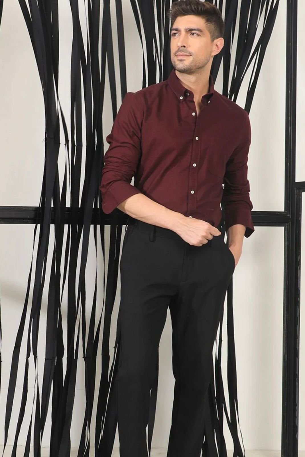 Drezola Best Oxford Premium Wine MaroonMen’s Cotton Casual Shirt - Image 7