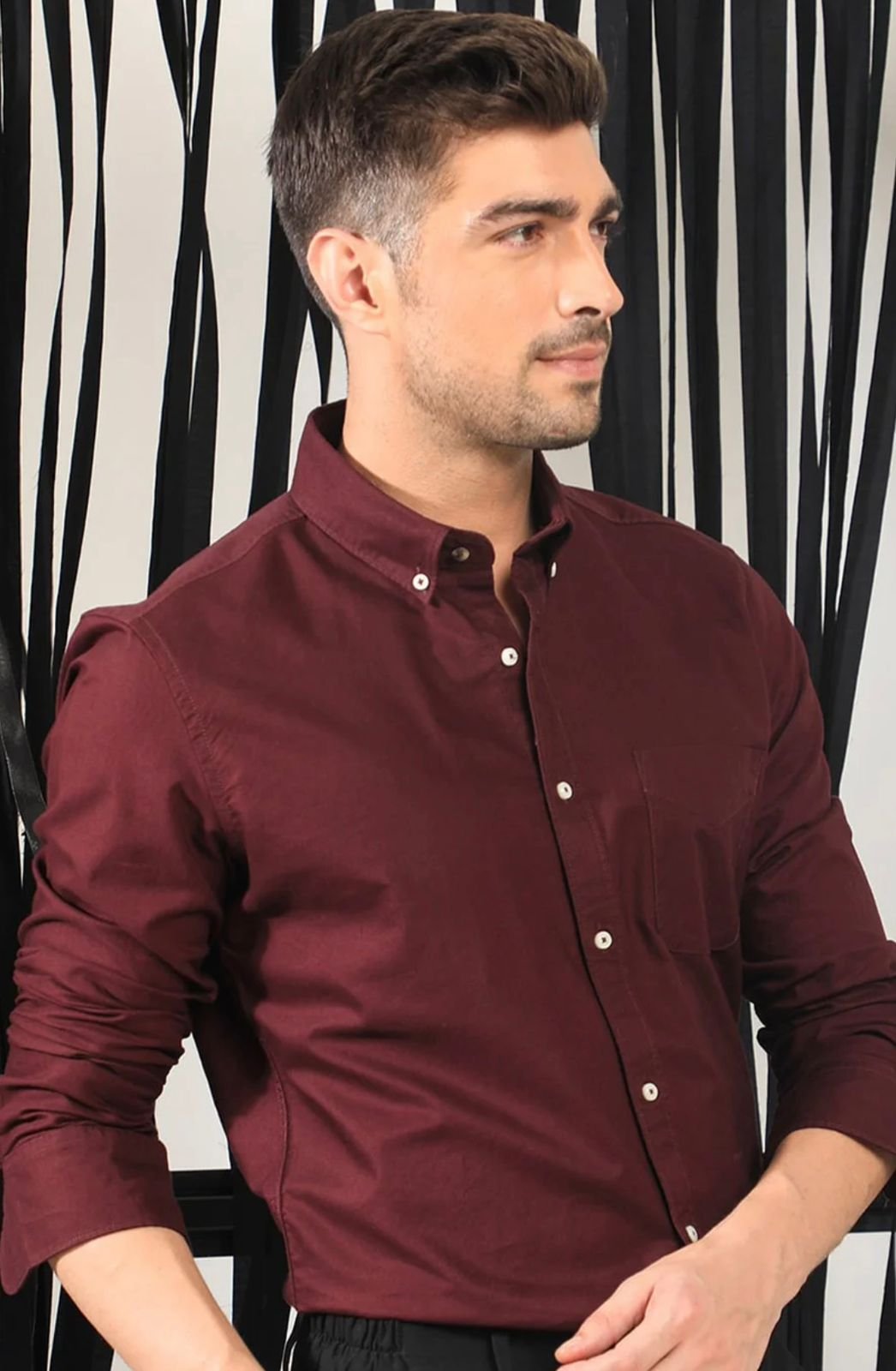 Drezola Best Oxford Premium Wine MaroonMen’s Cotton Casual Shirt