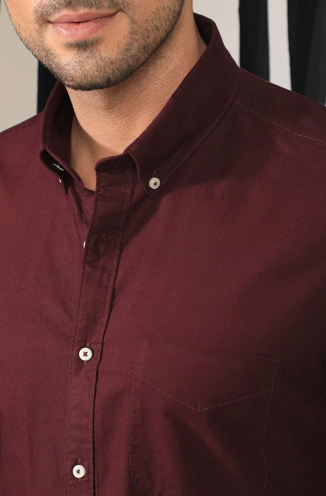 Drezola Best Oxford Premium Wine MaroonMen’s Cotton Casual Shirt - Image 5