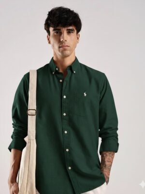 Drezola Best Oxford Premium Slim-Fit Men’s Solid Cotton Shirt