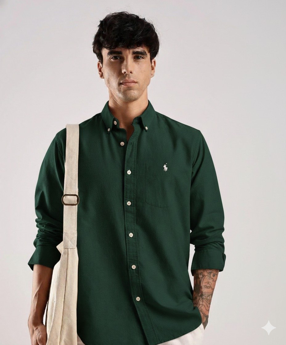 Drezola Best Oxford Premium Slim-Fit Men’s Solid Cotton Shirt