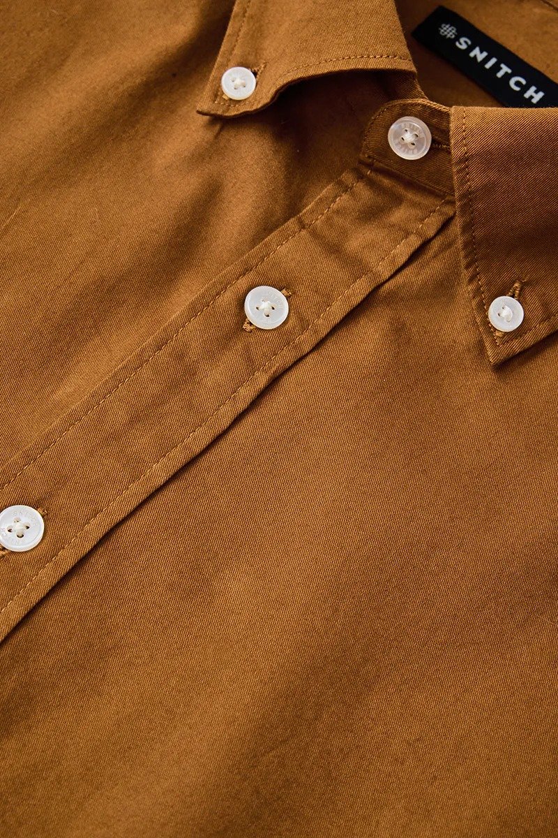 Drezola Original Ralph Lauren Solid Brown Shirt | Cotton Casual Shirt - Image 4