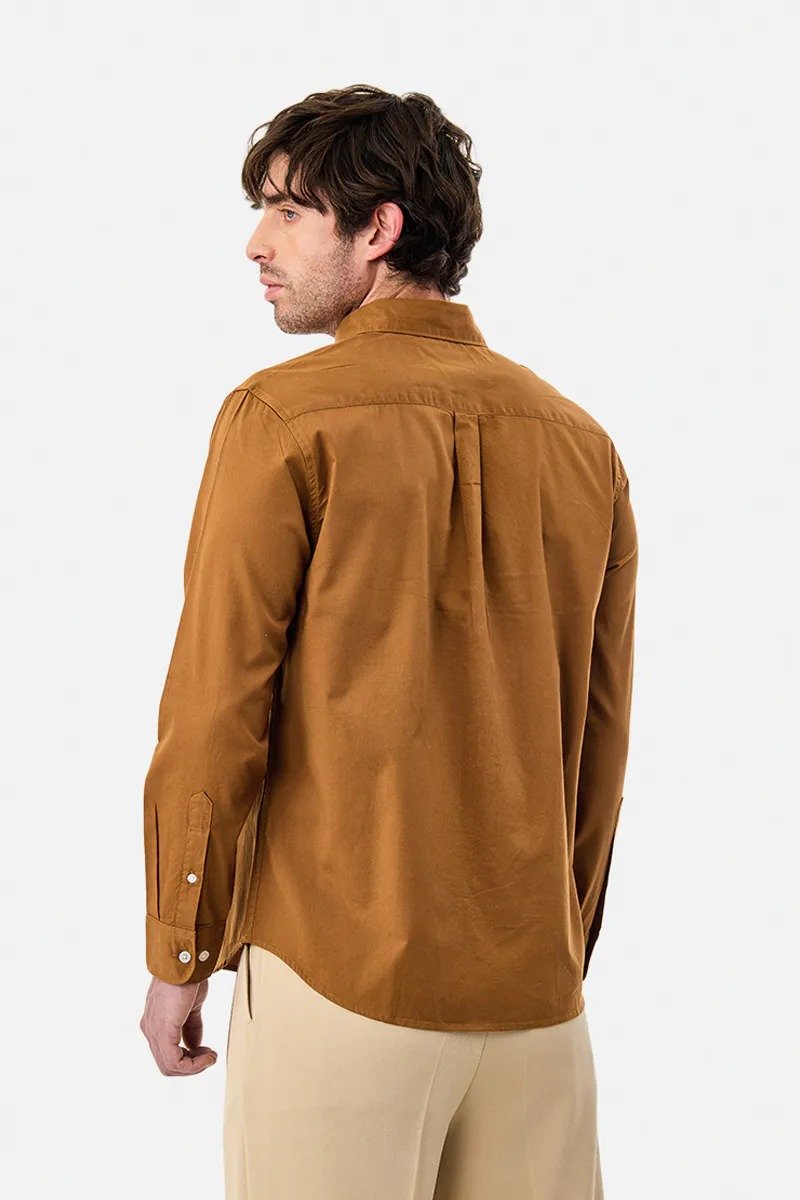 Drezola Original Ralph Lauren Solid Brown Shirt | Cotton Casual Shirt - Image 3