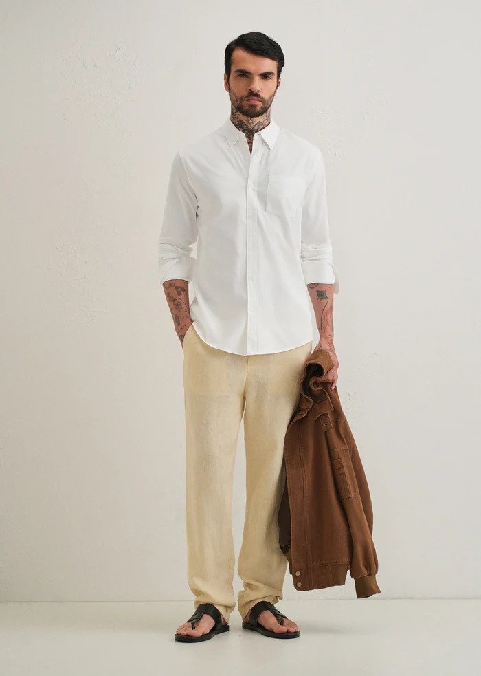 Best Ralph Lauren Premium Linen White Cotton Shirt – Casual Wear - Image 5